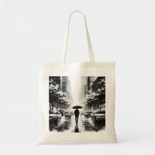 Tote Bag - Neon Noir Rainy Cityscape