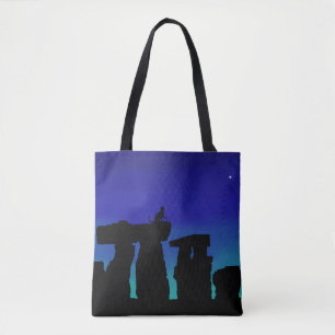 Tote Bag Night Sky Henge with Kitty
