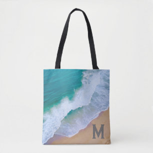 Tote Bag ocean wave surf design monogram gift