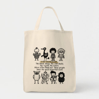 Tote Bag of deep funny saying and weird creatures 