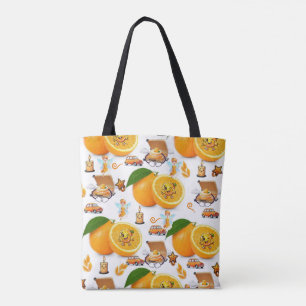 Tote Bag, Oranges Fruit Fairy Candles Car Bag