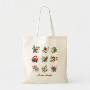 Tote Bag   Personalized Christmas Botanicals