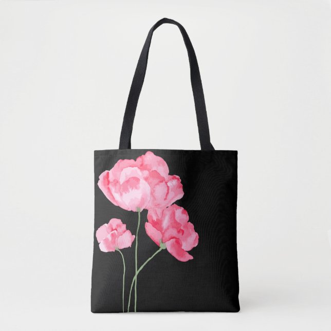 Tote Bag-Pink Poppies (Front)