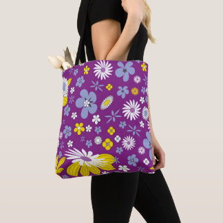 Tote Bag Purple Floral Design