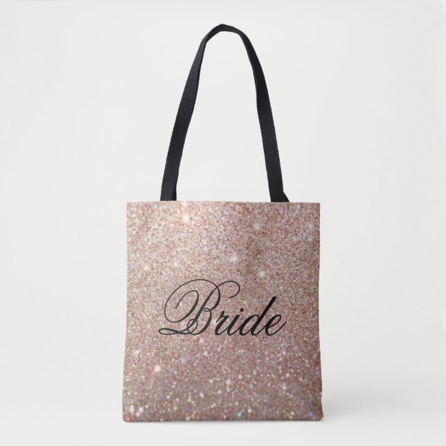 Tote Bag - Rose Gold Glitter Fab Bride (Front)