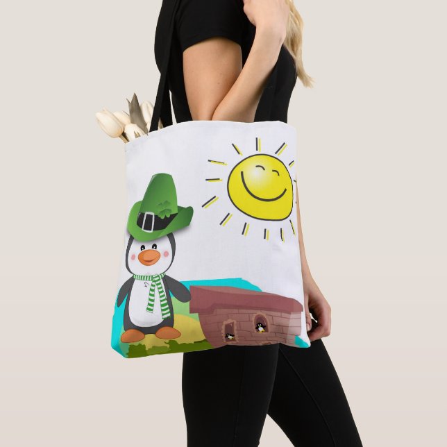 Tote Bag Saint Patrick's Day Penguin (Close Up)