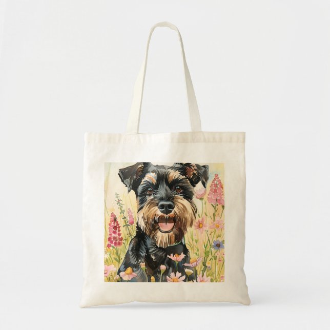 Tote Bag – Schnauzer Canvas Tote for Dog Lovers (Front)