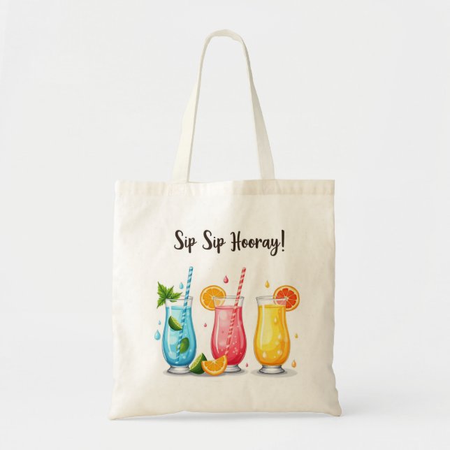 Tote Bag 🍋 Sip Sip Hooray Summer Drinks (Front)