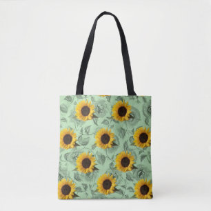 tote bag sunflowers