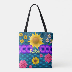 tote bag sunflowers Robin