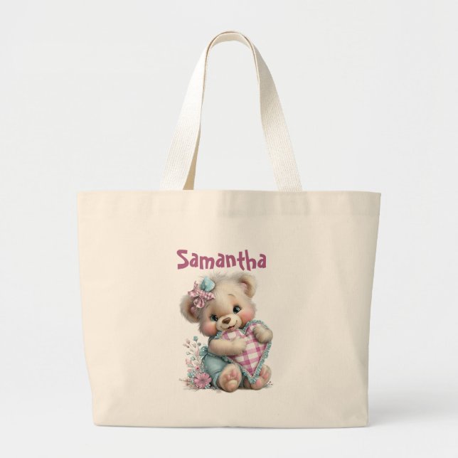 Tote Bag Teddy Bear Baby Shower (Front)
