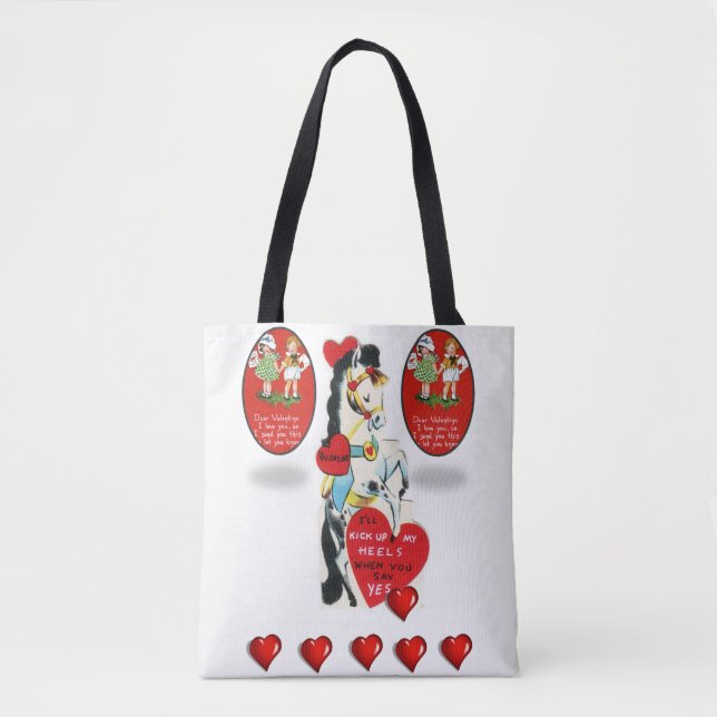 Tote bag valentines day love hearts (Front)