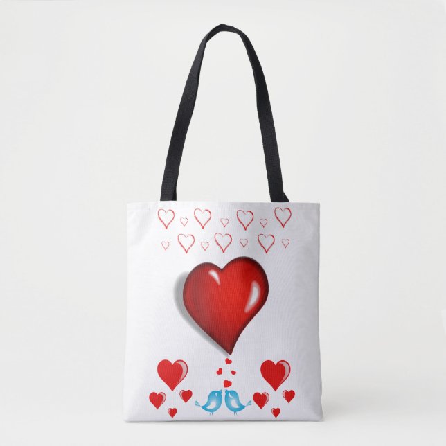 Tote bag valentines day love hearts (Front)