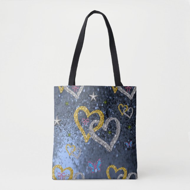 tote bag valentines day love hearts (Front)