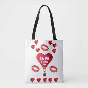 Tote bag valentines day love hearts