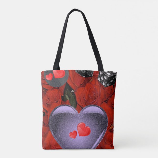 tote bag valentines day love hearts (Back)