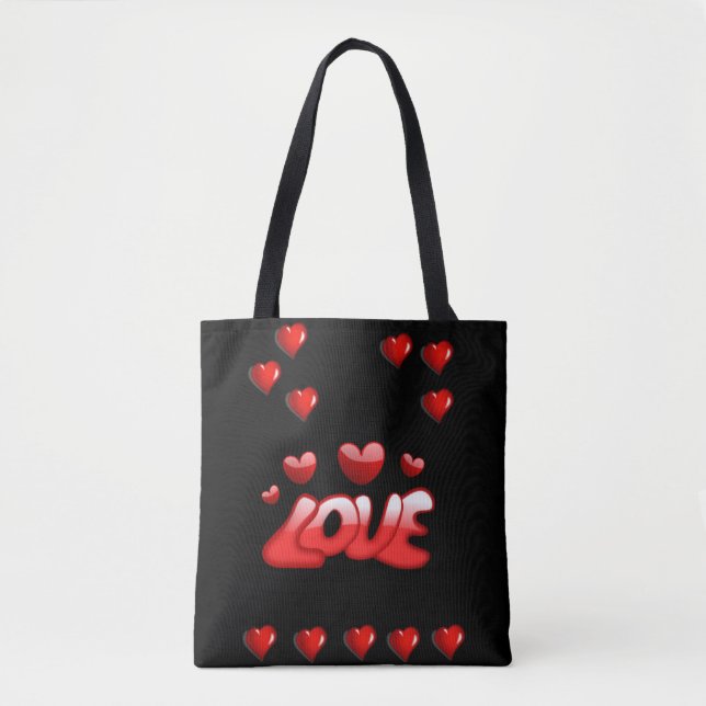 Tote bag valentines day love hearts (Front)