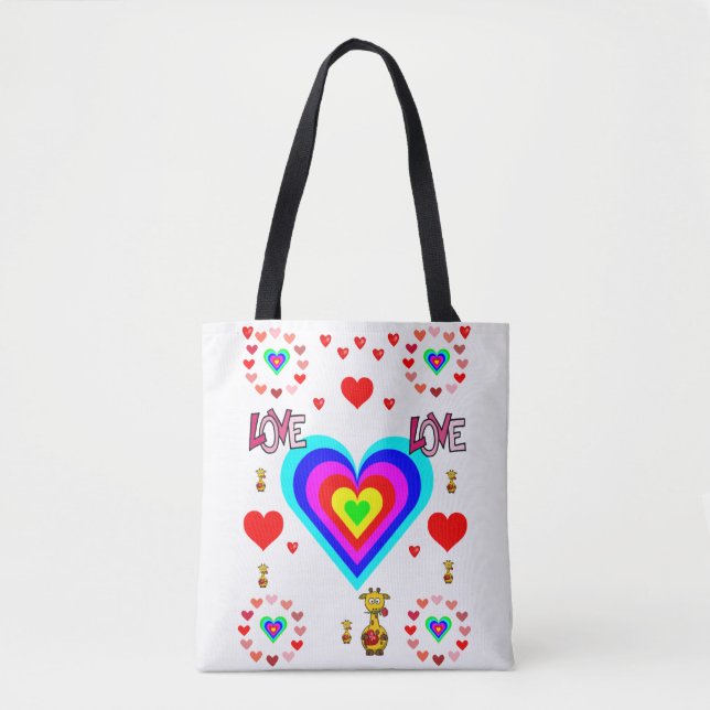 tote bag valentines day love hearts (Front)