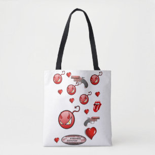 Tote bag valentines day love hearts