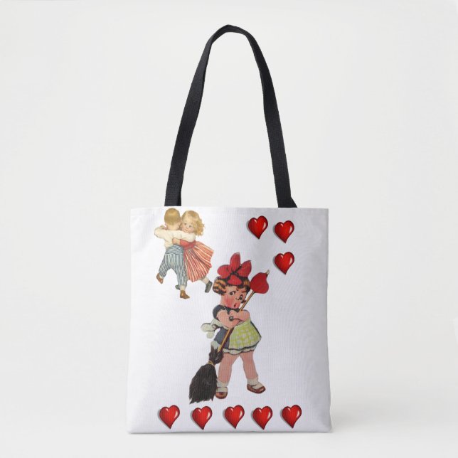 Tote bag valentines day love hearts (Front)
