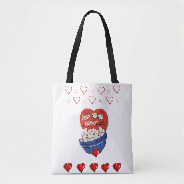 Tote bag valentines day love hearts (Front)