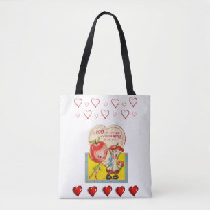 Tote bag valentines day love hearts