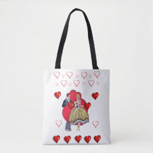 Tote bag valentines day love hearts