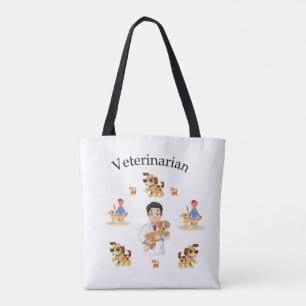 Tote Bag, Veterinarian Dogs Cats Animals Bag