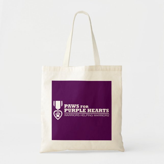 Tote Bag - White Logo on Purple Background (Front)