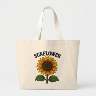 tote bag with a sunflower painting.