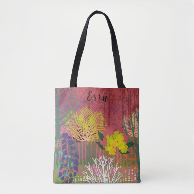 Tote bag  with abstract flora tasche (Front)