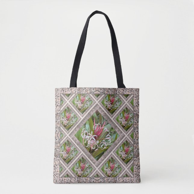 Tote Bag with Beautiful Pink Spider Lillies (Front)