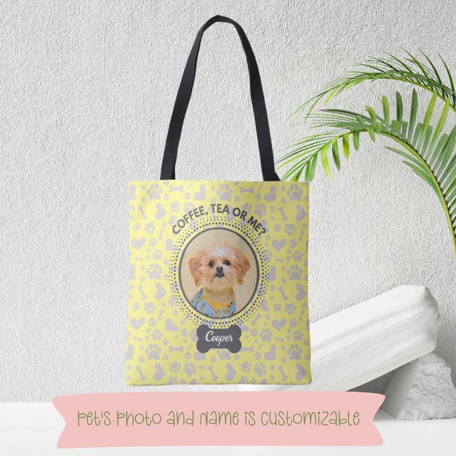 Tote Bag with Custom Pet Portrait & Name (Creator Uploaded)