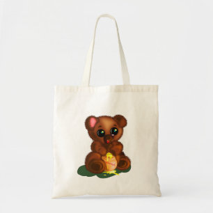 Tote Bag with Cute Honey Bear - Painting