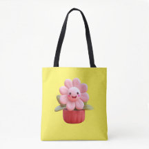 Tote Bag with Floral Design