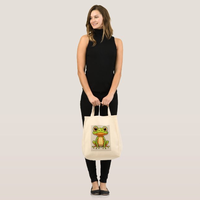 Tote Bag with frog image  (Front (Model))