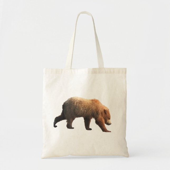 Tote bag with grizzly bear cub (Front)