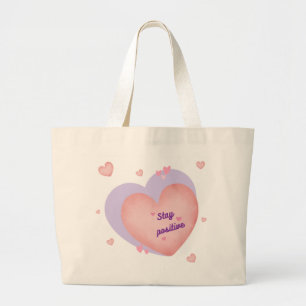 Tote bag with heart design - Stay positive