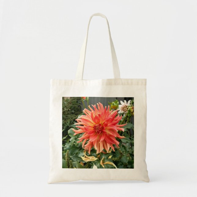 Tote bag with large orange flower (Front)
