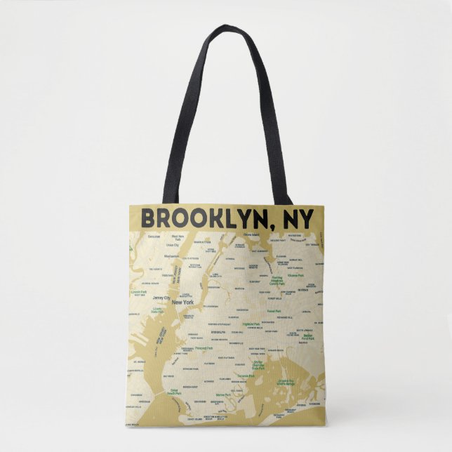 Tote Bag with Map of Brooklyn, NY (Front)