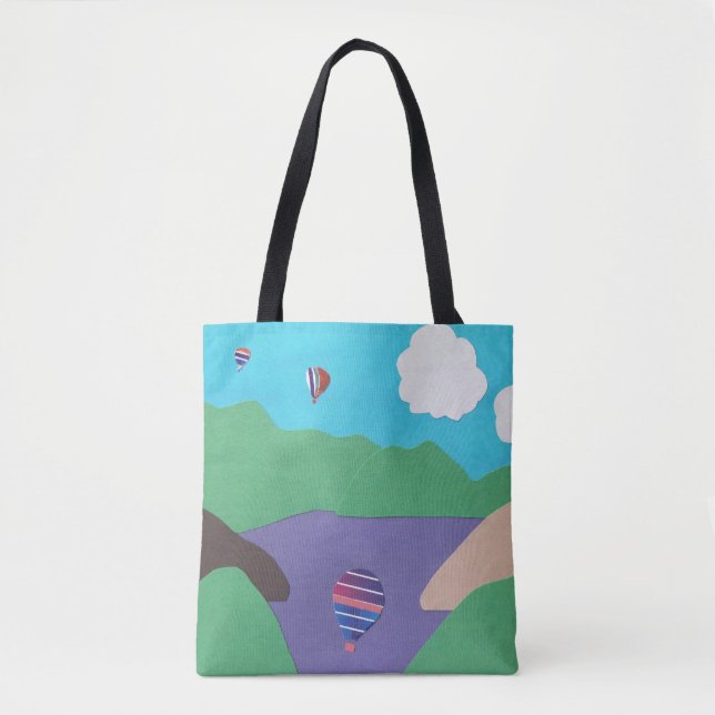 Tote Bag with Mountain Scene (Front)