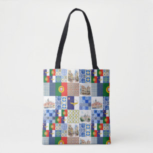 Tote Bag with Portugal Flag and Azores Flag