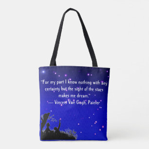 Tote Bag with quote from Vincent Van Gogh