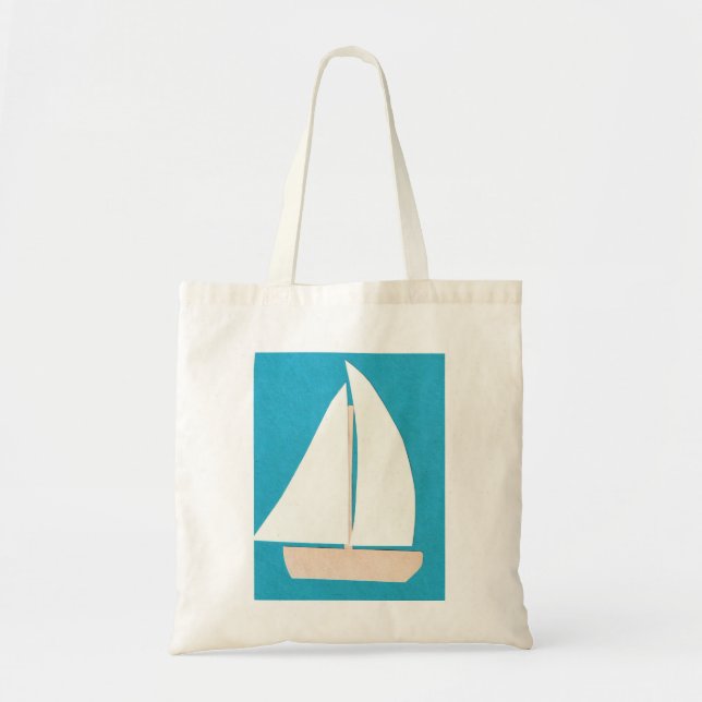 Tote Bag with Sailboat Design (Front)