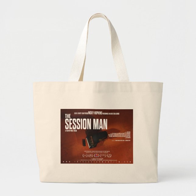 Tote Bag with The Session Man poster design (Front)