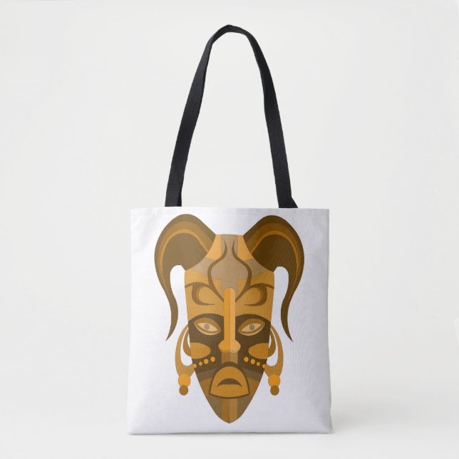 TOTE BAG WITH TRADITIONAL MASK DESIGN (Front)
