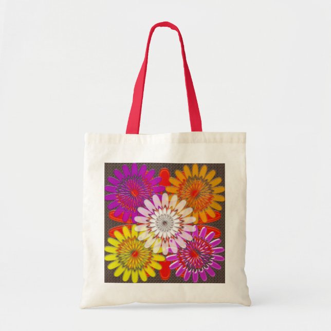 TOTE BAGS SMALL DIY flowers Treasure Colourful (Front)