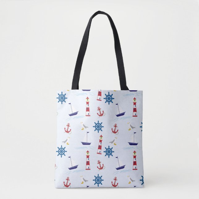 Tote Beach Bag - Nautical (Front)