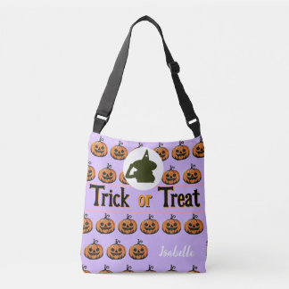 Tote halloween trick or treat whit name violet