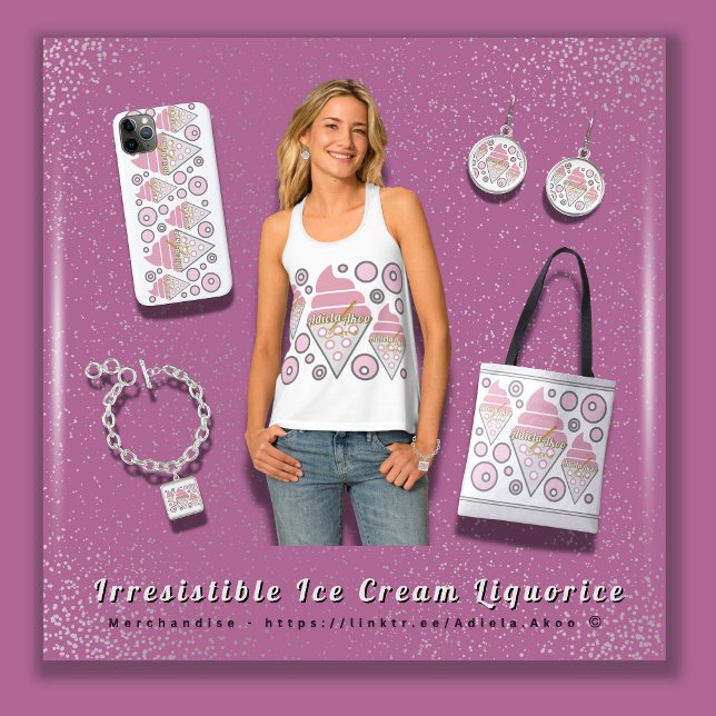 TOTE - Irresistible Ice Cream Liquorice   Bag (BUY Irresistible Ice Cream Liquorice Tank, Tote, Bracelet, Earrings & Phone Case by Poet Adiela Akoo)